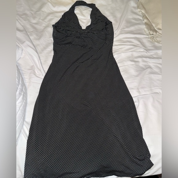 VINTAGE Lipstick Polka Dot Halter Mini Dress - Picture 2 of 3